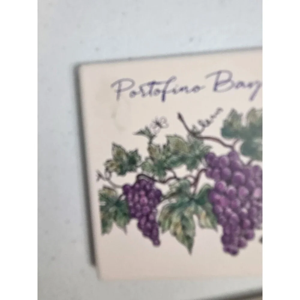 Barlow Art Stone Coasters Set Of 4 Portofino Bay Cluster Of Grapes Cork Back 4